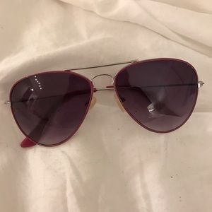 Pink Ray-Ban Style Aviator Sunglasses